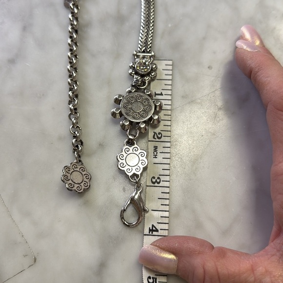 BRIGHTON Silver Toned Rhinestone Embellished Chain Belt Size M - Picture 7 of 8